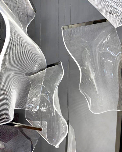 Lucuian Chandelier Acrylic LED Abstract Floating