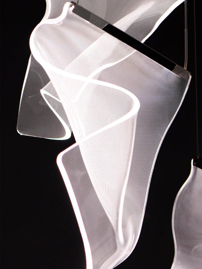 Lucuian Chandelier Acrylic LED Abstract Floating