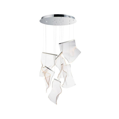 Lucuian Chandelier Acrylic LED Abstract Floating