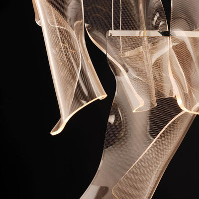 Lucuian Chandelier Acrylic LED Abstract Floating