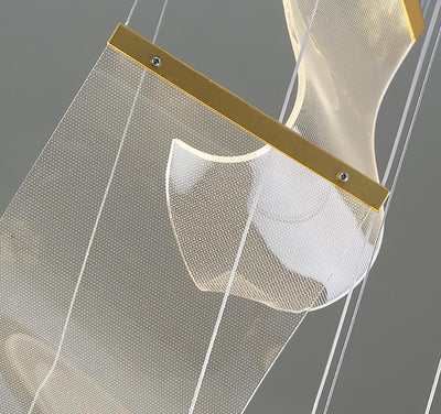 Lucuian Chandelier Acrylic LED Abstract Floating