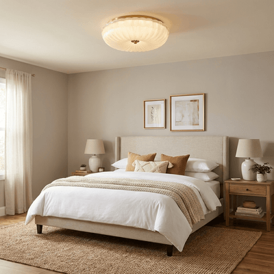 Delafield Ripple Glass Flush Mount Ceiling Light