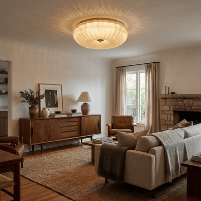 Delafield Ripple Glass Flush Mount Ceiling Light