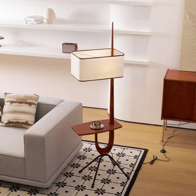Vemara Mid Century Wood Floor Lamp