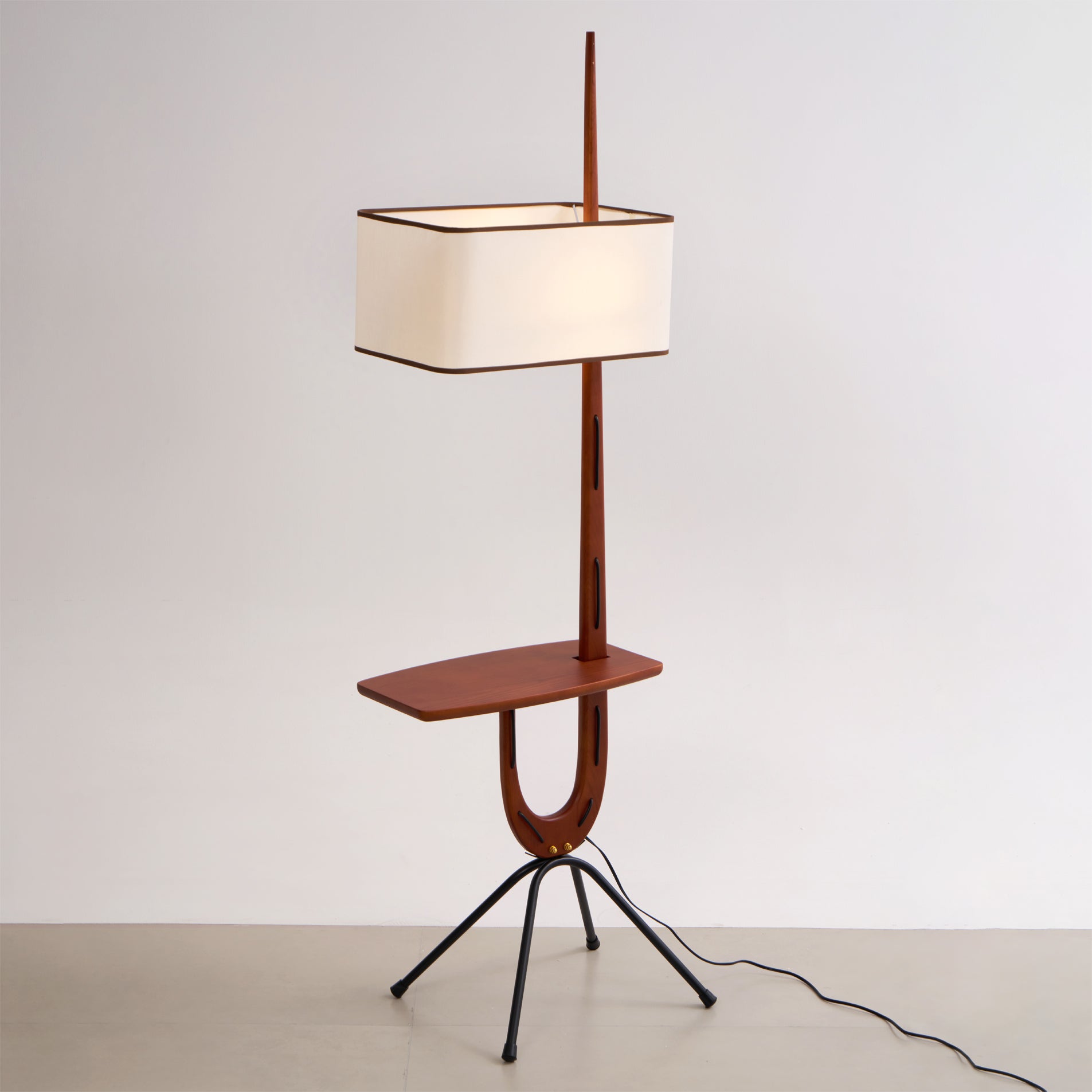 Vemara Mid Century Wood Floor Lamp
