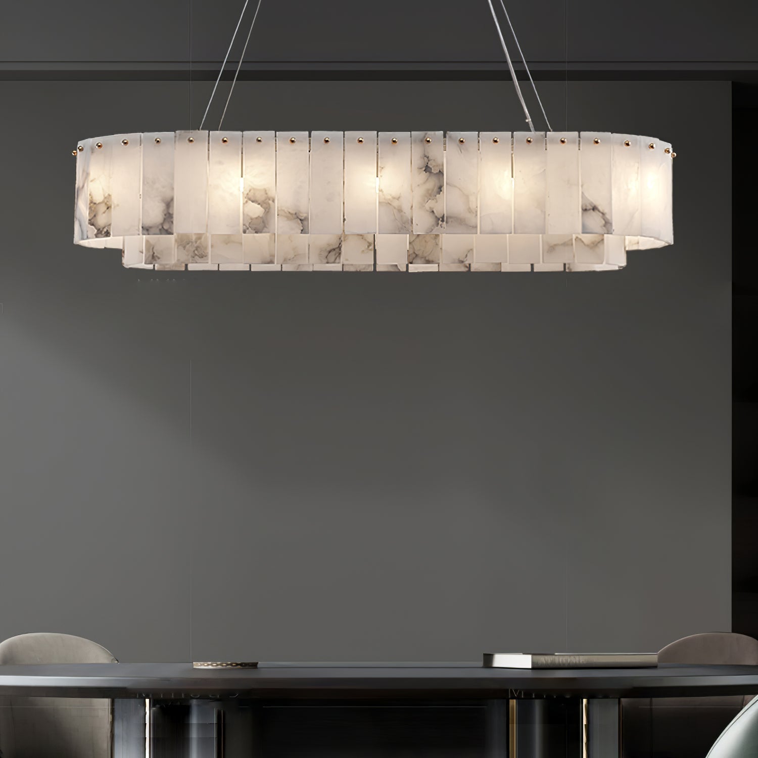 Dovin Alabaster Round Pendant Light