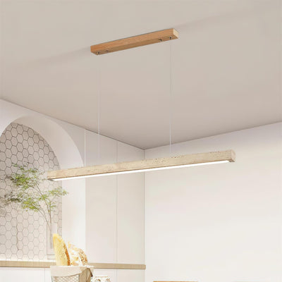 Delya Linear Travertine Pendant Lamp - Neutral Decor