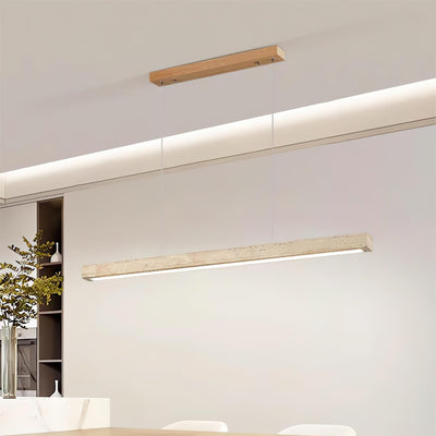 Delya Linear Travertine Pendant Lamp - Neutral Decor
