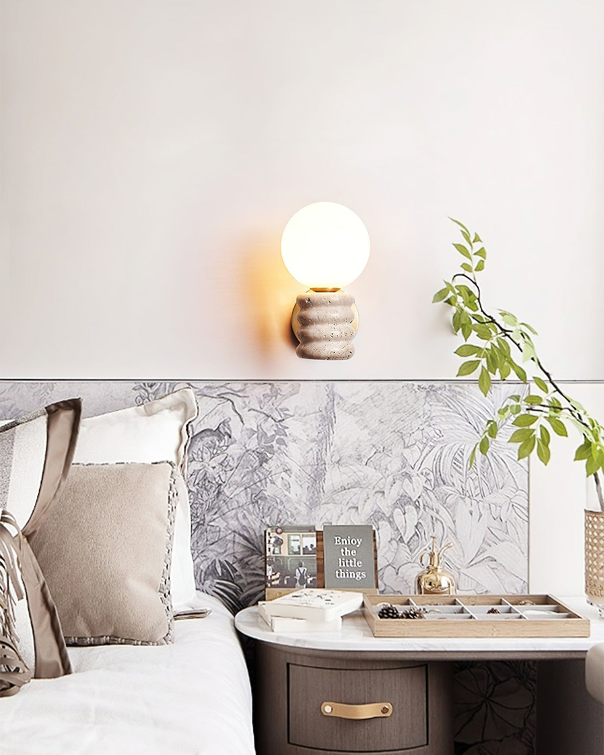 Zevelara Stacked Travertine Wall Light