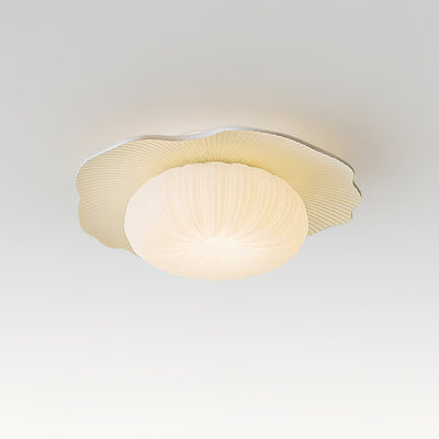Ceiling Light Scalloped Resin Disc Playful Interiors - Neutral Decor