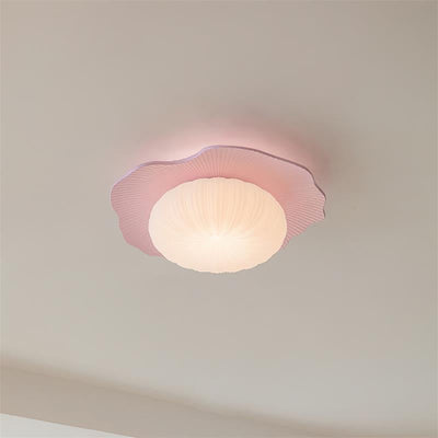 Ceiling Light Scalloped Resin Disc Playful Interiors - Neutral Decor