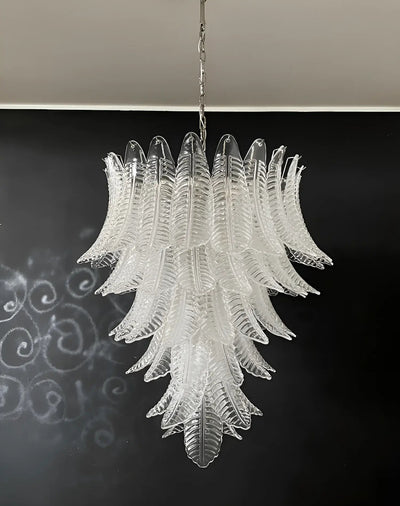 Eirineon Chandelier Clear Glass Leaf Cascading Elegant
