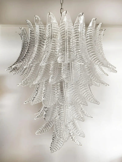Eirineon Chandelier Clear Glass Leaf Cascading Elegant