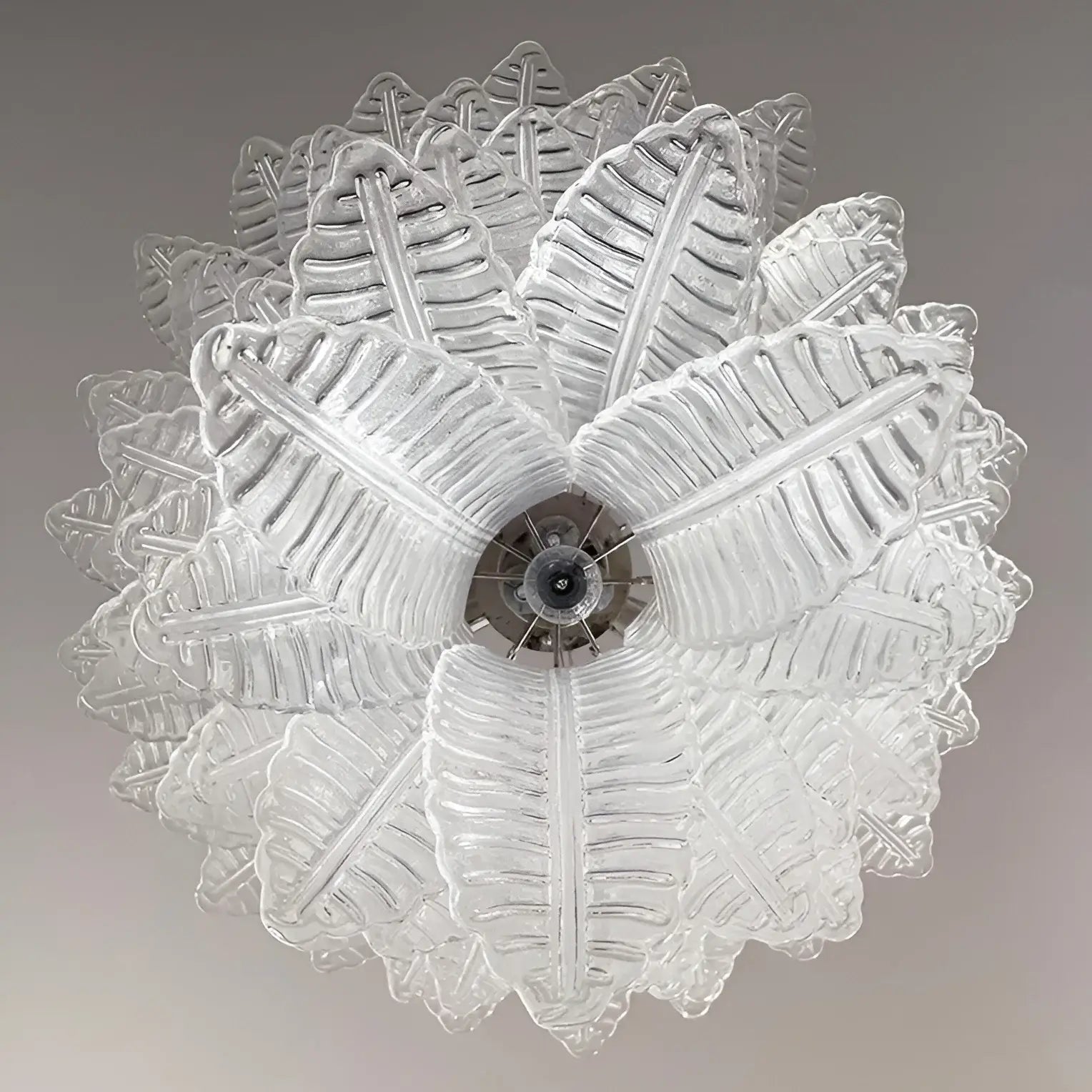 Eirineon Chandelier Clear Glass Leaf Cascading Elegant