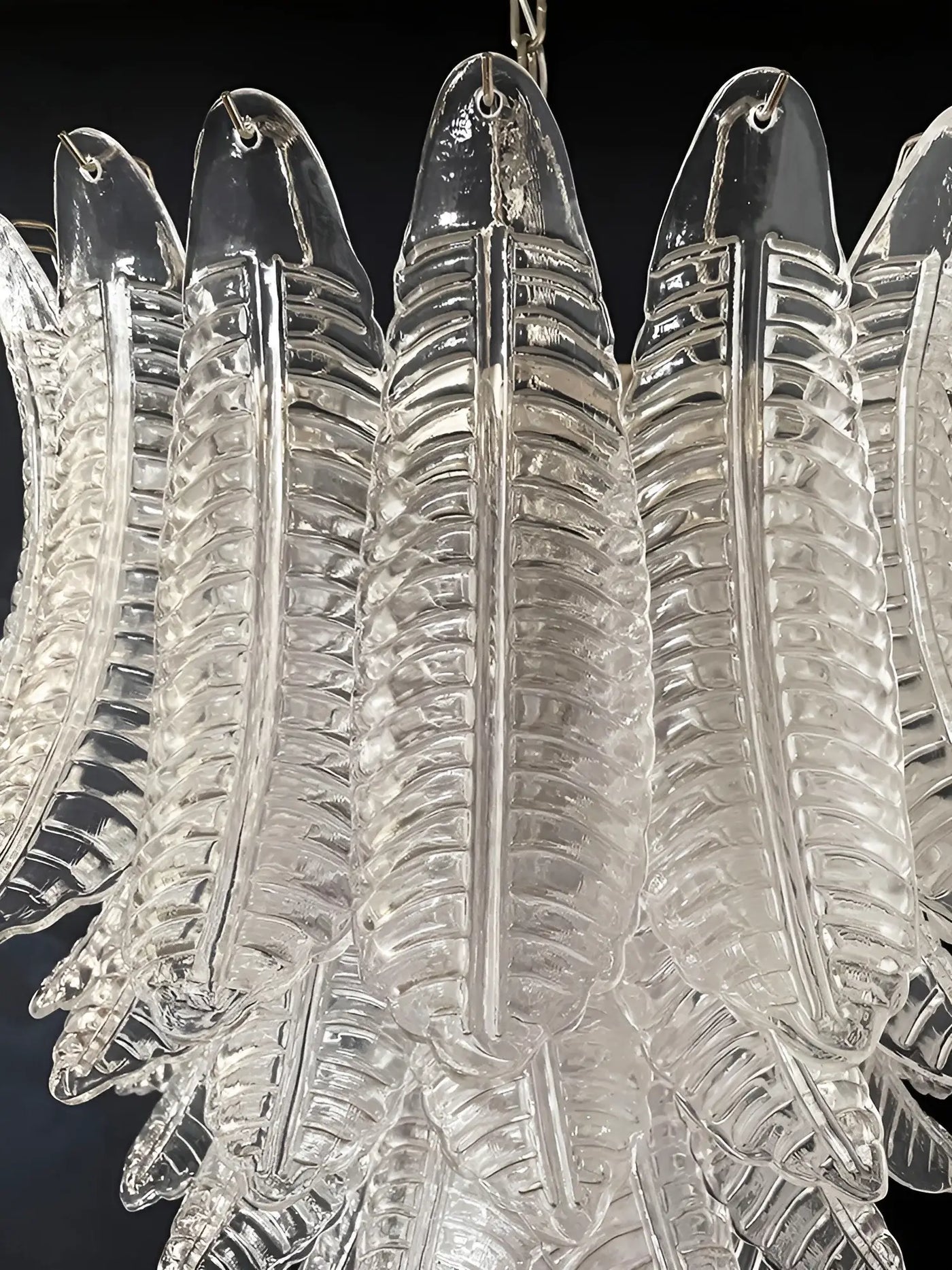 Eirineon Chandelier Clear Glass Leaf Cascading Elegant