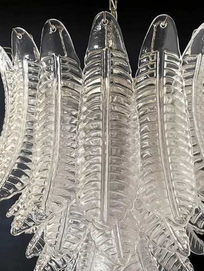 Eirineon Chandelier Clear Glass Leaf Cascading Elegant