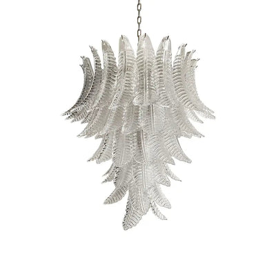 Eirineon Chandelier Clear Glass Leaf Cascading Elegant