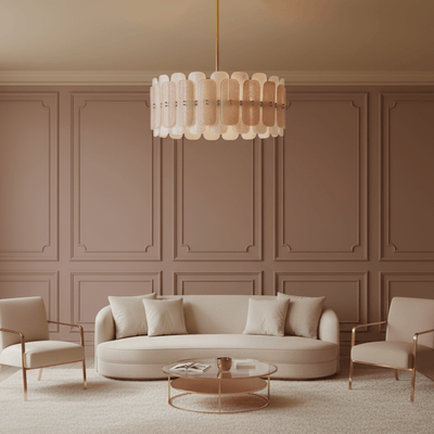 Rosalinne Modern Iron & Glass Chandelier