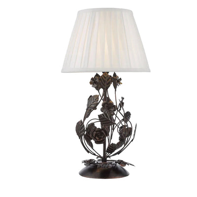 Elarenne Wrought Iron Rose Table Lamp