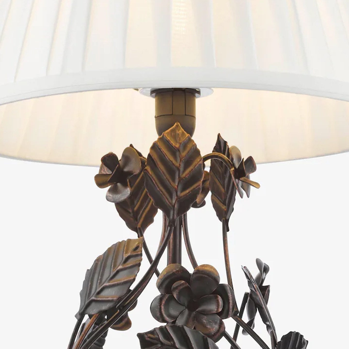 Elarenne Wrought Iron Rose Table Lamp