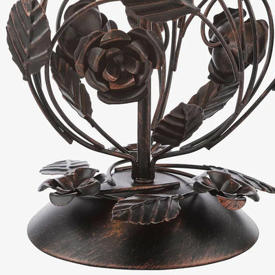 Elarenne Wrought Iron Rose Table Lamp