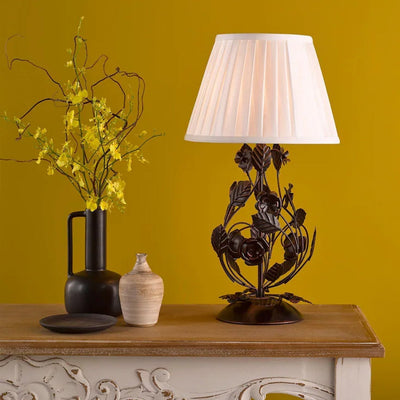 Elarenne Wrought Iron Rose Table Lamp