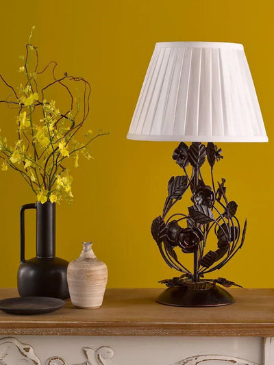 Elarenne Wrought Iron Rose Table Lamp