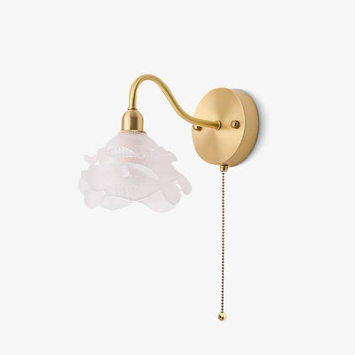 Aneris Nordic Art Rose Brass Glass Wall Light