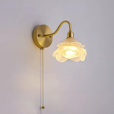 Aneris Nordic Art Rose Brass Glass Wall Light