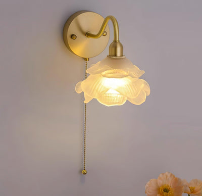 Aneris Nordic Art Rose Brass Glass Wall Light