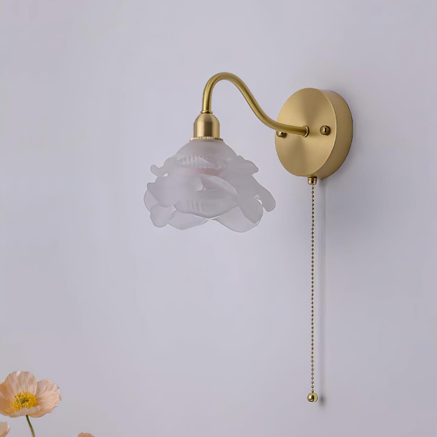 Aneris Nordic Art Rose Brass Glass Wall Light