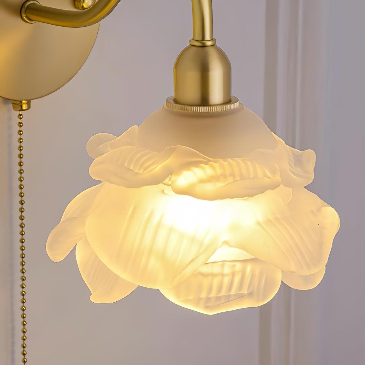 Aneris Nordic Art Rose Brass Glass Wall Light