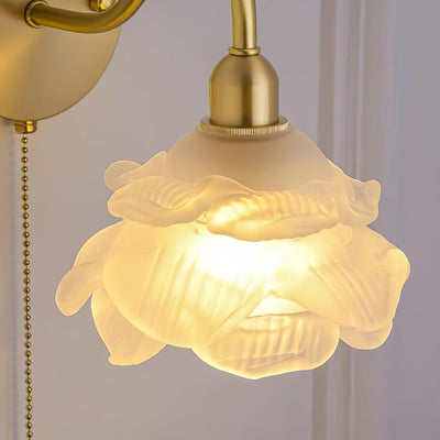Aneris Nordic Art Rose Brass Glass Wall Light