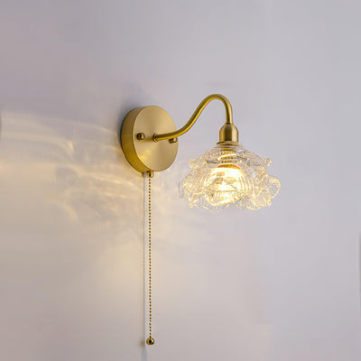 Aneris Nordic Art Rose Brass Glass Wall Light