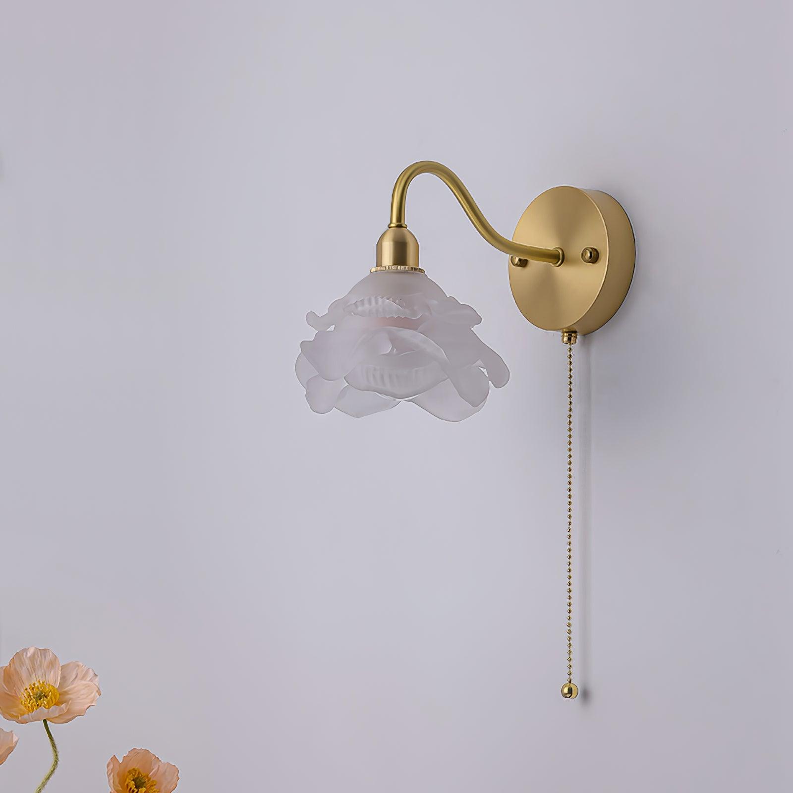 Aneris Nordic Art Rose Brass Glass Wall Light