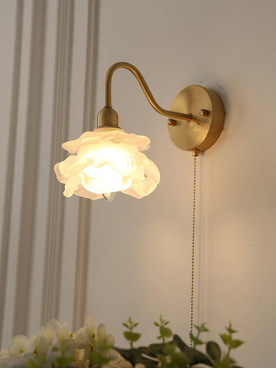 Aneris Nordic Art Rose Brass Glass Wall Light