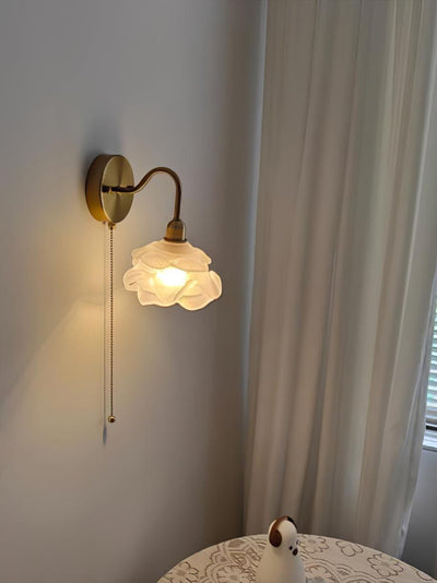 Aneris Nordic Art Rose Brass Glass Wall Light