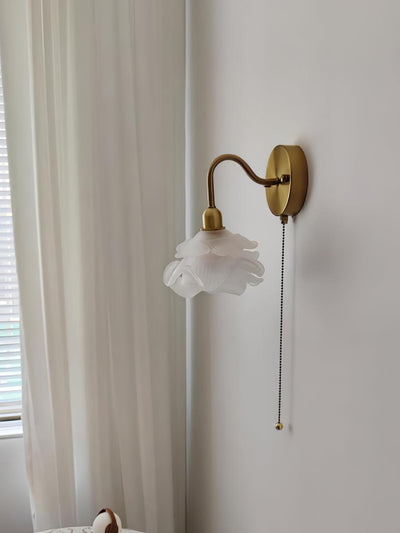 Aneris Nordic Art Rose Brass Glass Wall Light