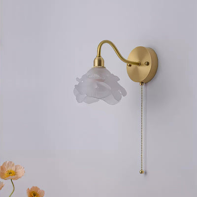 Aneris Nordic Art Rose Brass Glass Wall Light