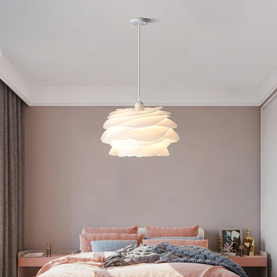 Solara Pendant Lamp PVC Rose Floral Layered Romantic - Neutral Decor