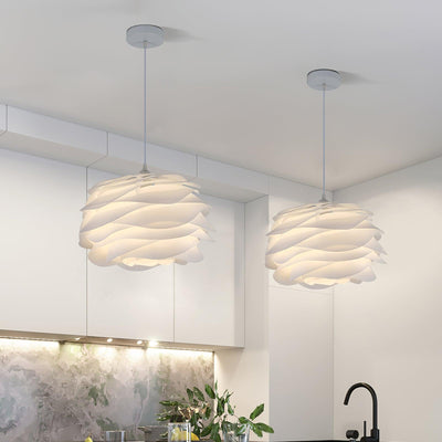 Solara Pendant Lamp PVC Rose Floral Layered Romantic - Neutral Decor