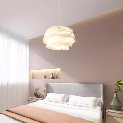 Solara Pendant Lamp PVC Rose Floral Layered Romantic - Neutral Decor