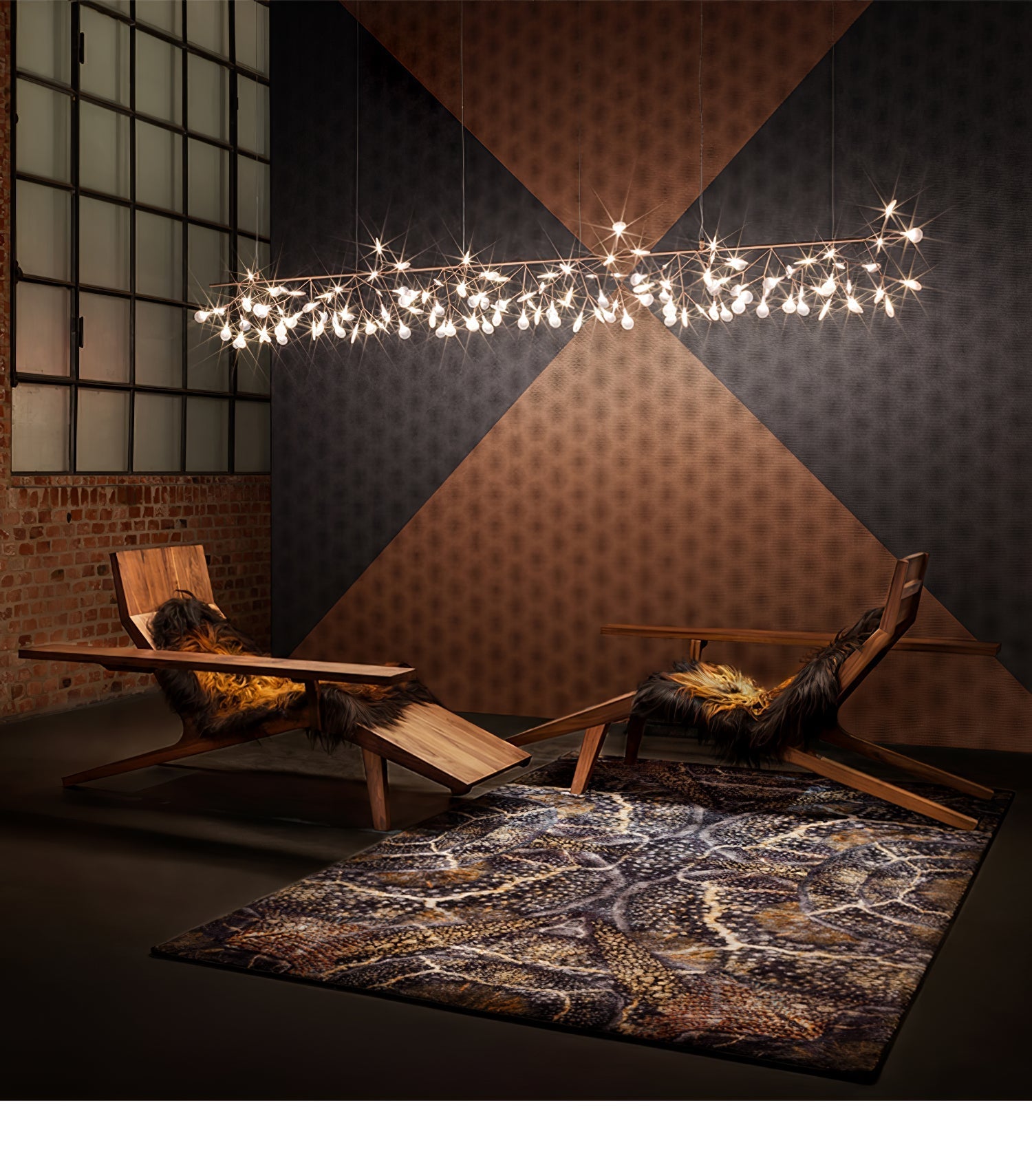 Auroreon Chandelier Rose Gold Firefly LED Branch