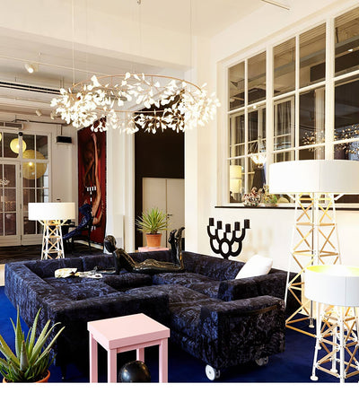 Auroreon Chandelier Rose Gold Firefly LED Branch