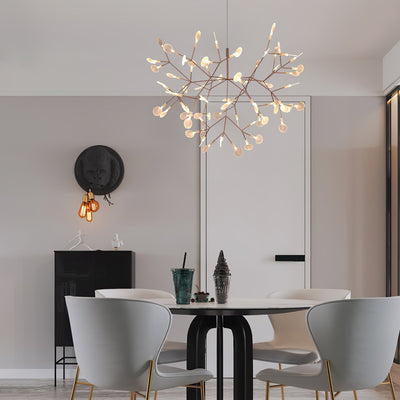 Auroreon Chandelier Rose Gold Firefly LED Branch