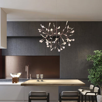 Auroreon Chandelier Rose Gold Firefly LED Branch