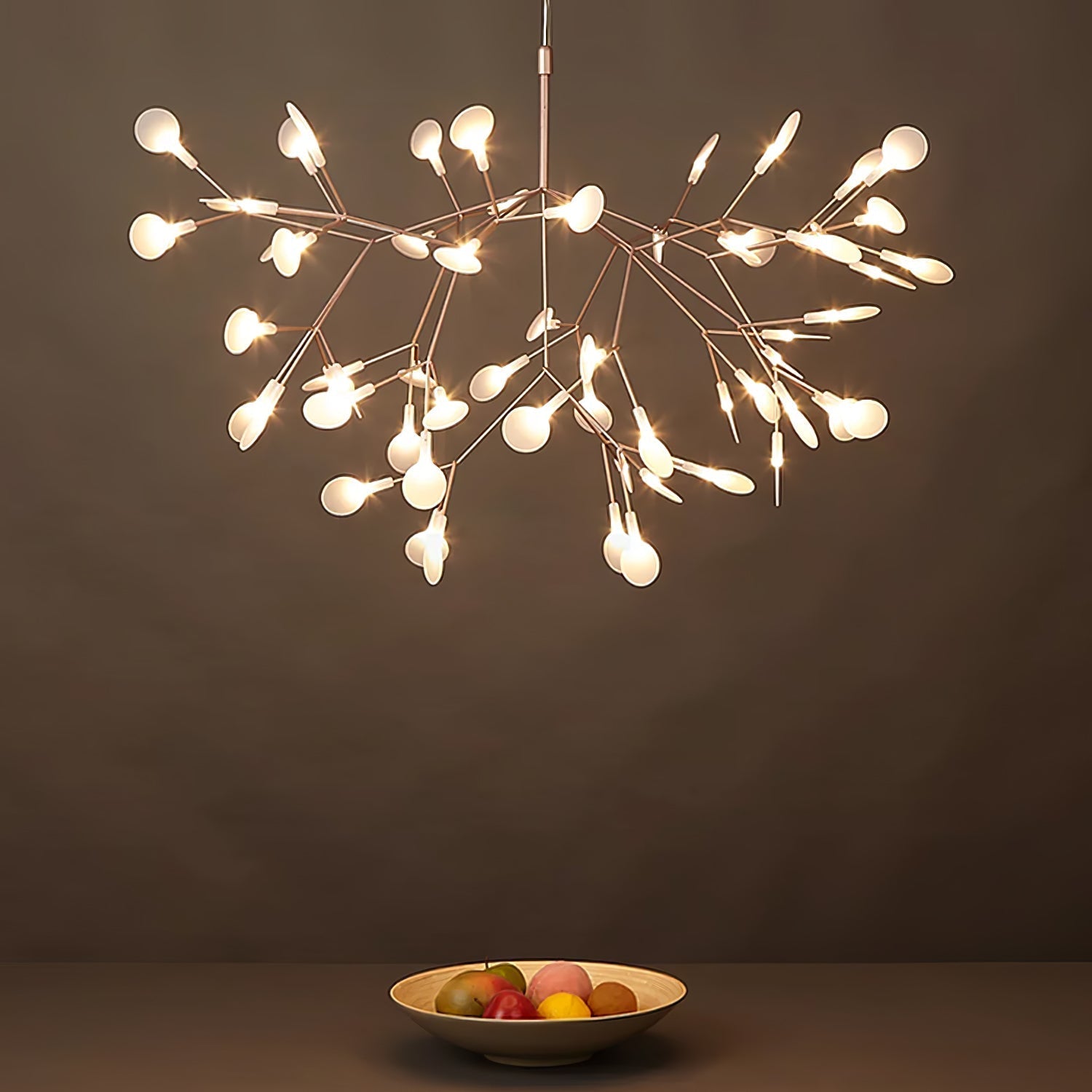 Auroreon Chandelier Rose Gold Firefly LED Branch