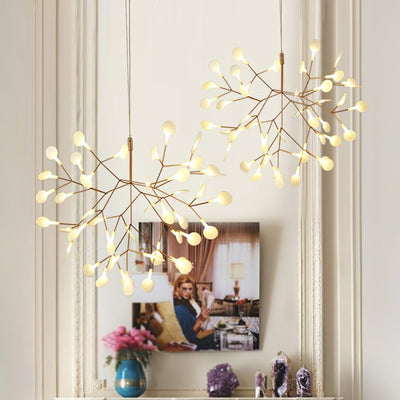 Auroreon Chandelier Rose Gold Firefly LED Branch