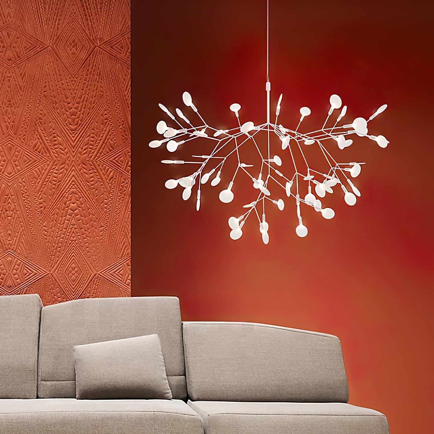 Auroreon Chandelier Rose Gold Firefly LED Branch