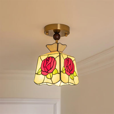 Joviel Tiffany Rose Ceiling Light - Neutral Decor
